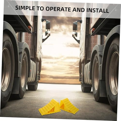 1Pair Heavy Duty Car Wheel Chocks Slip Tire Stoppers for Rvs Campers and Trucks Durable Portable Design Quick Setup for Safety and Stability