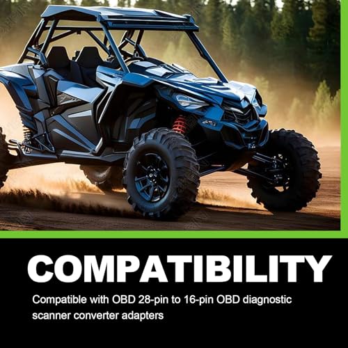 8-Pin to 16-Pin OBD2 Adapter for ATV & Motorcycle - OBD Diagnostic Converter Cable Compatible with Polaris RZR, Slingshot, Ranger, Sportsman, ACE, CAN Bus & ELM327 Scanners