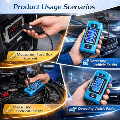 Automotive Circuit Probe Tester,Car Electrical Circuit Tester,20A 48V High-Precision Current Tester,for Fuse Wiring & Voltage Testing,Parasitic Battery Drain & Current Draw Diagnostic Tool