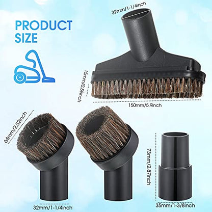 6 Pcs Vacuum Attachments Accessories VAC Attachments 1.25'' 25mm and 36mm Shop Round Dust Brush Vacuum Hose 5.9 Inch Floor Attachment Brush Replacement with 1-1/4 to 1-3/8 Inch Adapter(Classic Style) - style: Classic Style
