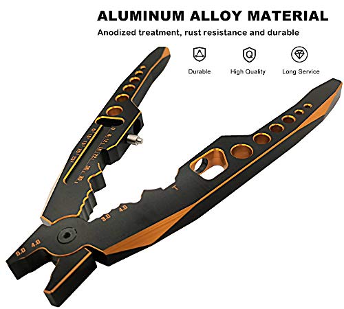 RC Shock Absorber Pliers Aluminum Alloy 4 in 1 RC Crawler Multifunction Pliers Tool RC Rod Ends Disassemble Tool for Traxxas HSP Car Black Gold - color: Black Gold
