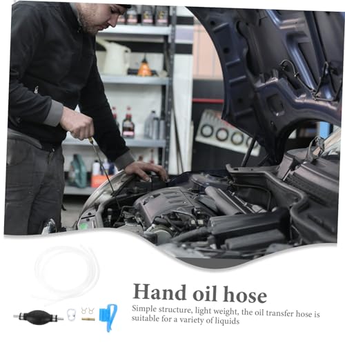 Unomor 1Set Manual Transfer Hose Oil Pump with One Way Valve Hand Pump for Water Durable and Reusable Oil Hose Accessories for Convenient Liquid Transfer