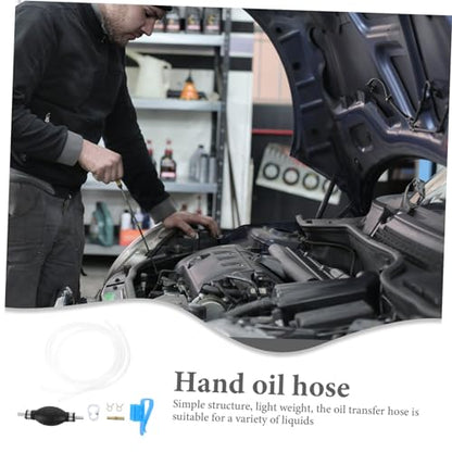 Unomor 1Set Manual Transfer Hose Oil Pump with One Way Valve Hand Pump for Water Durable and Reusable Oil Hose Accessories for Convenient Liquid Transfer