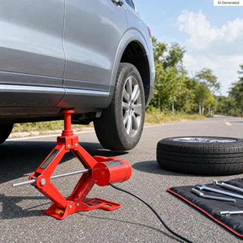 3 Ton Electric Scissor Jack Kit 12V, 6600LB Heavy Duty Auto Lift | One-button lifting, 17" max height, safety auto-stop, fits sedans & SUVs, complete roadside kit