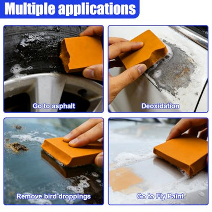 4PCS 400g Car Mud Bar, No Scratch Universal Magic Mud Bar Kit with Adsorption Capacity, Automotive Glass Detailing Clean Accessories for Car, SUV, RV, Truck Washing
