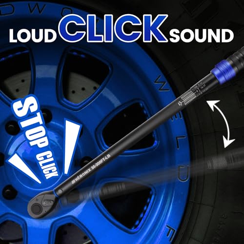 1/2-Inch Drive Click Torque Wrench, 30-300 ft-lb (40.7-406.8 Nm), ±3% Accuracy 72-Tooth Dual-Direction Ratchet, Mechanical Hand Tool for Lug Nuts, Tire Change, Truck & Auto Maintenance - size: 1/2" DR.『30-300 FT.LB』