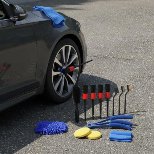 Car Detailing Brush Set, PP Plastic Cleaning Tools for Interior Vents, Dashboard, Wheels, and Exterior Crevices - size: 13.39 x 4.72 x 2.36 in
