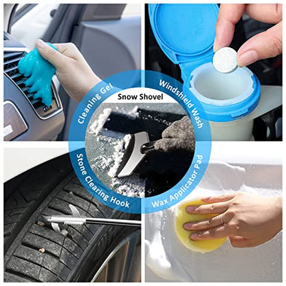 41Pcs Car Cleaning Wash Kit Interior Detailing Cleaner Kit with High Power Handheld Vacuum, Collapsible Bucket, Windshield Tool, Snow Shovel, Tire Brush, Complete Car Care Tools, Blue - color: Blue, size: 41Pcs