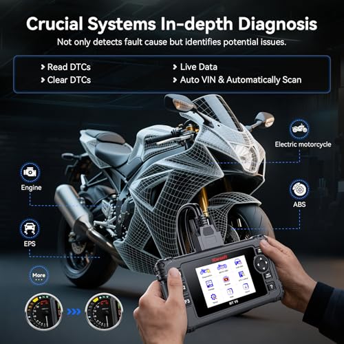 iCarsoft MT V6 for Suzuki Motorcycle Bidirectional Diagnostic Tool Full System Scan Code Reader with 9 Reset/12 Active Test, Motorbike & Car OBD2 Scanner/Live Data/Battery Test/AutoVIN