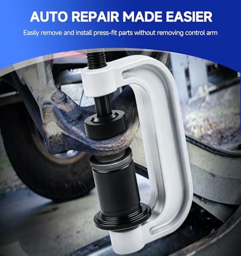 10PC Ball Joint Press Kit & Heavy Duty Ball Joint Removal Tool | C-Frame & Universal Adapters, U Joint Removal Kit for 2WD 4WD Cars Light Trucks Automotive Repair