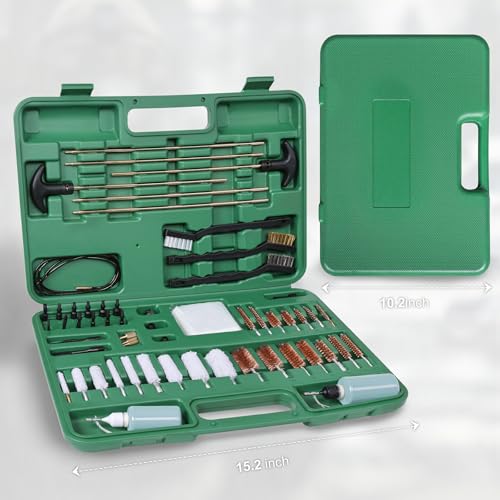 Gun Cleaning Kit, Handgun Shotgun Pistol Universal Cleaning Kit with All Brass High-end Brushes, Jags, Reinforced and Lengthened Rods