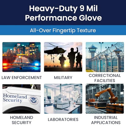 Adenna Dark Light Bulk Disposable Nitrile Gloves – 9 Mil, Heavy Duty Work Rubber Glove with Textured Grip, Non-Latex & Powder Free, Case of 900, 2X-Large, Black - size: 2X-Large (Case of 900)