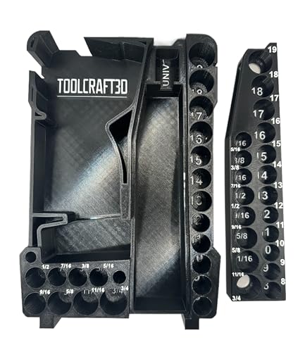ToolCraft3d Design 3d Printed Insert Designed for Milwaukee Packout Organizer and Gen2 M12 Stubby 3/8" Impact (Insert Only) (Black) - color: Black