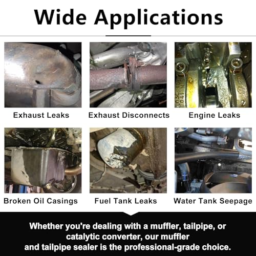 LOCBONDSO Muffler Repair Kit, Heat Resistant Up to 2012°F Exhaust Sealant, Professional Seal for Exhaust Systems, Mufflers, Tailpipes, and Catalytic Converters, 2.6 oz
