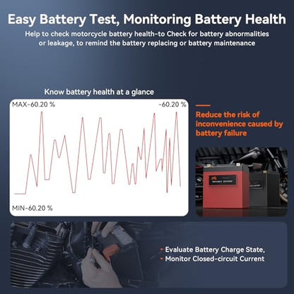 iCarsoft MT V6 Motorcycle Diagnostic Scan Tool for Harley, 57 Reset Services, 43 Actuation Test, Battery Test, All Motorbike System Diagnose, Read/Clear Codes, Live Data,Also Car OBD2 Diagnose