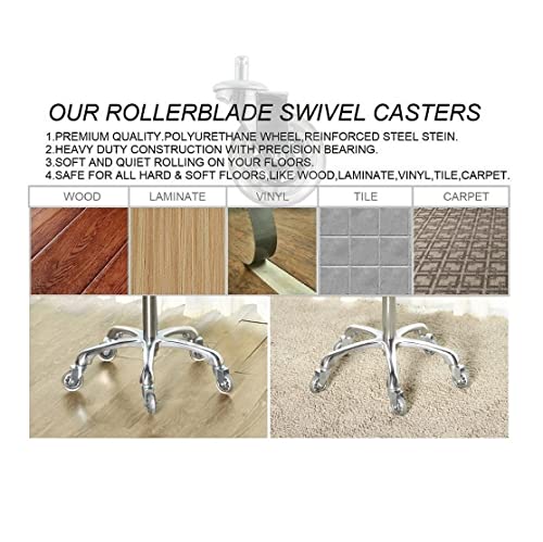 Kaleurrier Swivel Stool Adjustable Height: Heavy Duty Rolling Stool Chair for Kitchen Salon Bar Office Drafting Standing Desk Garage Shop - Seat Height 22-30"(with Back Rest) (Coffee) - color: Coffee