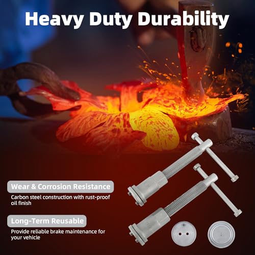 8MILELAKE 24pcs Disc Brake Caliper Compression Wind Back Tool Kit, Heavy Duty Brake Piston Caliper Compression Tool Set for Brake Pad Replacement