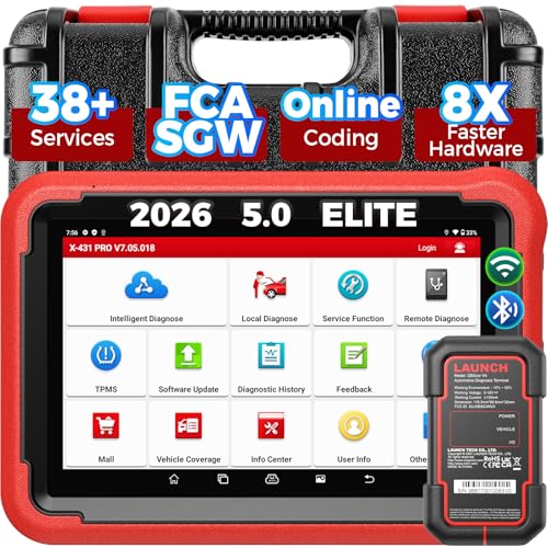 Launch X431 PROS V 5.0 2026 Bidirectional Scan Tool with Blueto0th Coding | 2 Years F-Ree Updates, ECU Code, 38+ Reset, CANFD, FCA AutoAuth, Launch Scanner with Wireless Connector for All Cars