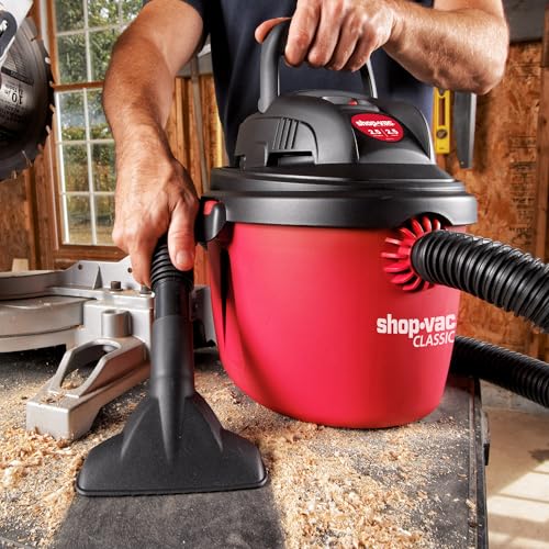 Shop-Vac 2.5 Gallon 2.5 Peak HP Wet/Dry Vacuum, Portable & Compact 2036000 | Small Shop Vac with Collapsible Handle, Wall Bracket & Multifunctional Attachments for Home, Jobsite