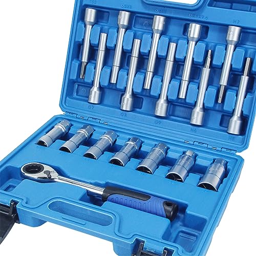 18PCS Steering Hub Suspension Shock Absorber Strut Nut Removal Tool Socket Set - size: 18pcs