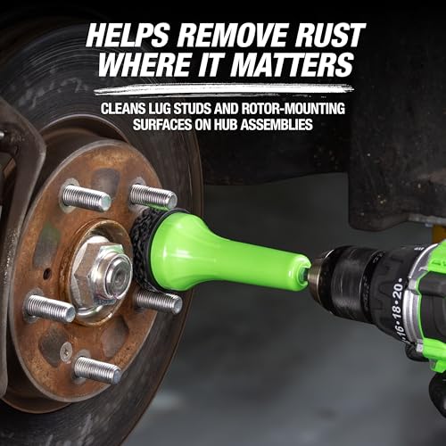 OEMTOOLS Brake Hub Resurfacing Tool with Pads Drill Powered Remove Rust | Wheel Hub Cleaning Tool Removes Rust from Wheel Studs and Rotors for Cars, Trucks, and SUVs, Fits 1/2" Chuck Drills