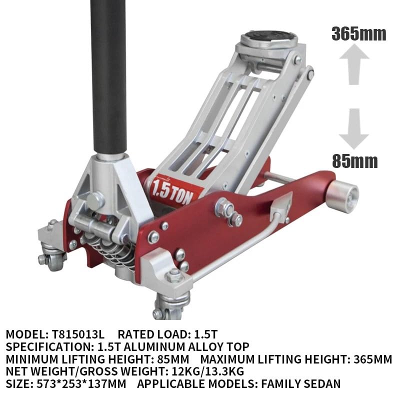 Scissor Jack Hydraulic Low Profile Aluminum and Steel Racing Floor Jack with Dual Piston Quick Lift Pump 1.5-3 Ton Capacity Scissor Jack Kit (T815013L) - color: T815013l