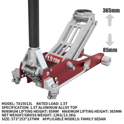 Scissor Jack Hydraulic Low Profile Aluminum and Steel Racing Floor Jack with Dual Piston Quick Lift Pump 1.5-3 Ton Capacity Scissor Jack Kit (T815013L) - color: T815013l