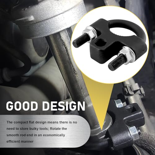 Steering Wheel Inner Tie Rod Ball Head Rudder Wrench, 3/8" U-shaped Tooth Structure Metal Rocker Arm Detach Installation Tool, Universal Inner Tie Rod Removal Tool Repair Accessories (Black)