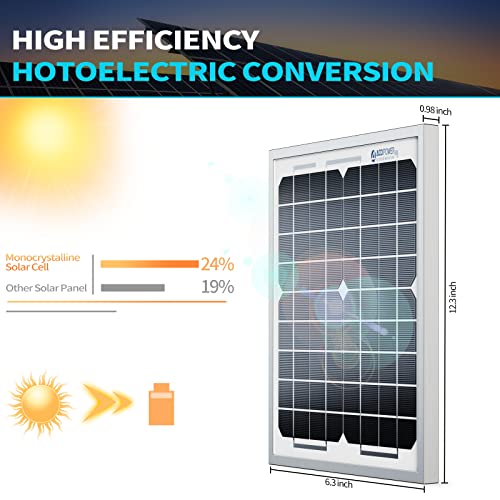 5W-Solar-Battery-Trickle-Charger-Maintainer 12V-Solar-Panel -Charger Waterproof Small Solar Panels for Car, Automotive, Motorcycle, Boat, Marine, RV,Trailer, Truck, etc. - size: 5W