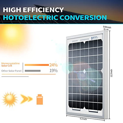 5W-Solar-Battery-Trickle-Charger-Maintainer 12V-Solar-Panel -Charger Waterproof Small Solar Panels for Car, Automotive, Motorcycle, Boat, Marine, RV,Trailer, Truck, etc. - size: 5W