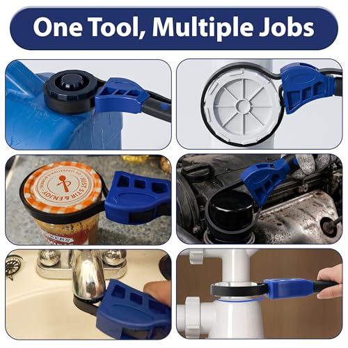 2-Pack Adjustable Rubber Strap Wrench Set, 8" & 6"- Heavy Duty Non-Slip Oil Filter Wrench & Jar Opener Tool, Multi-Purpose Strap Wrench for Pipes, Plumbing, Bottles & Automotive Repair