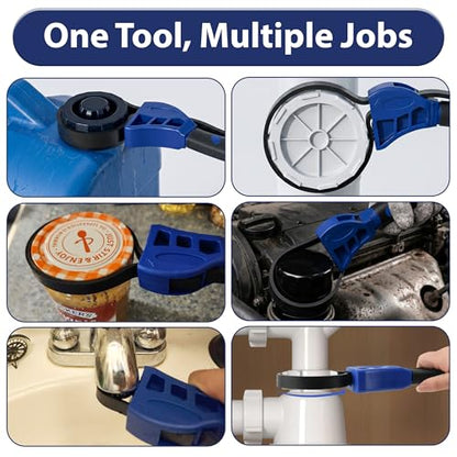 2-Pack Adjustable Rubber Strap Wrench Set, 8" & 6"- Heavy Duty Non-Slip Oil Filter Wrench & Jar Opener Tool, Multi-Purpose Strap Wrench for Pipes, Plumbing, Bottles & Automotive Repair