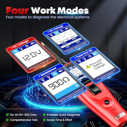 Autel PowerScan Automotive Circuit Tester, Power Circuit Probe Tool, 12-24V Electrical Short Open Breaker Circuit Finder, AC/DC Current Resistance, Duty Cycle, & 20FT Extension Cord, for 99% Cars