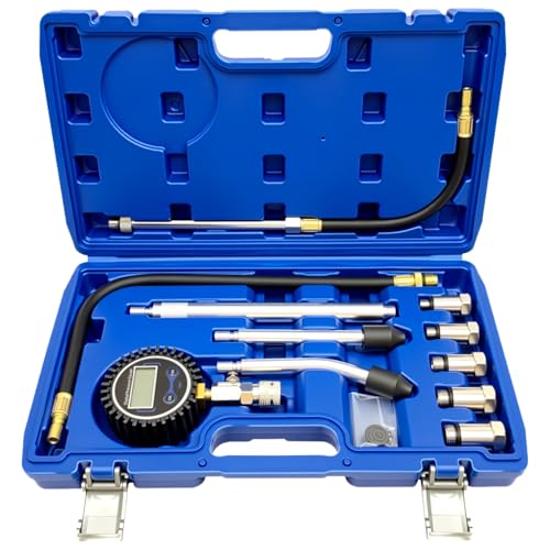 ZKTOOL LCD Digital Compression Tester Automotive,Digital Compression Gauge 250 PSI,Automotive Engine Compression Tester Adapter Kit,Engine Cylinder Compression Tester Kit - size: Digital 250 PSI | Kit
