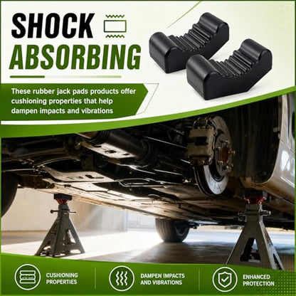 2 Pack Heavy Duty 6 Ton Jack Stands Pads,High Density Rubber Floor Jack Pad with Grooved Surface for Secure Lifting,Universal Jacks Pads for Floor Jacks for Cars SUVs