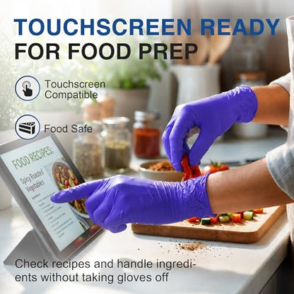 Schneider Medical Nitrile Exam Gloves, Powder & Latex Free, Darkblue | Disposable for Medical Exams, Cooking, Food Prep, Cleaning, Home, Household Use - size: Large