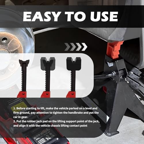 4PCS 2 Ton Pinch Weld Jack Pad with Grooved Design,Rubber Jack Stand Pads for Cushioning & Shock Absorption,Professional Pinch Weld Jacks Adapter with Non-Slip Diamond Texture