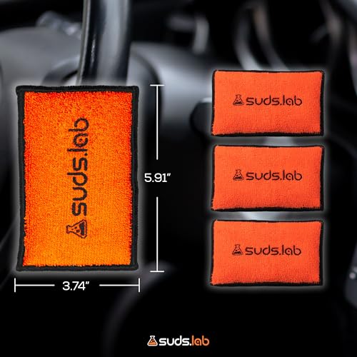 Suds Lab DS Microfiber Detailing Scrub Pad 2 Pack - Car Interior Cleaning & Detailing Microfiber Scrub Pads - Safe On Leather, Vinyl, Plastic, Etc. - size: Set of 2