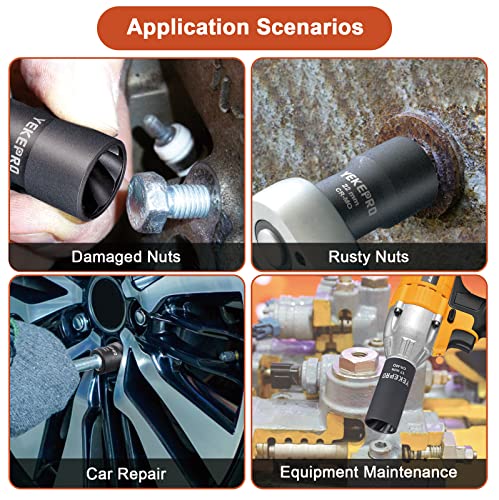 19mm 1/2" Drive Lug Nut Remover for Damaged, Rusted, Nuts & Screws, Twist Socket, 1 Piece - size: 19mm