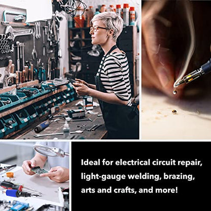 Solder-It SolderPro-70 Soldering Iron Kit (PRO-70K) | With Tips and Case | 410F - 850F Butane Torch Lighter | Cordless and Portable Soldering Gun | Home Improvement Tools and Soldering Kit Essential