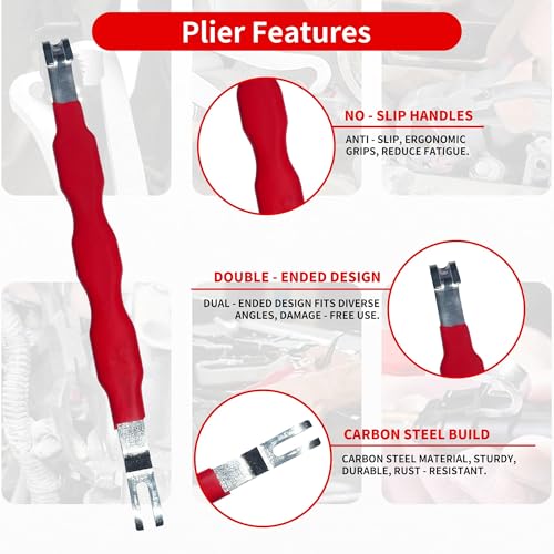 Electrical Disconnect Pliers for Cars 4-Piece - Electrical Connector Disconnect Tool Set, Automotive Plug Connector Separator Removal Tool & Hose Clamp Pliers (Medium Straight+60 Degree)