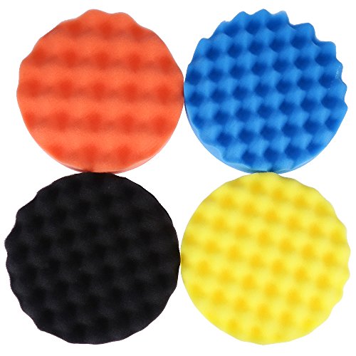MDEOOSKY 4Pcs 7 Inch Waffle Polishing Foam Buffing Pad Set Replacement for Car Polishser