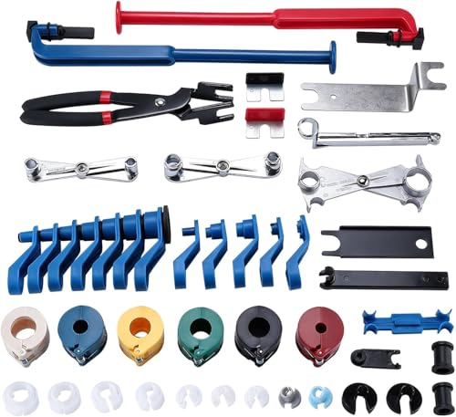 8MILELAKE 45pcs Master Quick Disconnect Tool Set, Fuel Line Disconnect Tool Set for Automotive A/C Fuel & Transmission Systems, Fuel Line Removal and Separator Tool Fit for Various Automotives