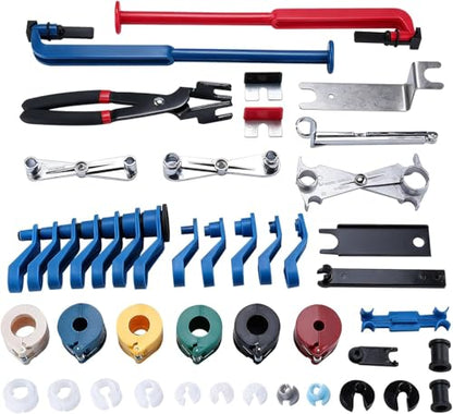 8MILELAKE 45pcs Master Quick Disconnect Tool Set, Fuel Line Disconnect Tool Set for Automotive A/C Fuel & Transmission Systems, Fuel Line Removal and Separator Tool Fit for Various Automotives