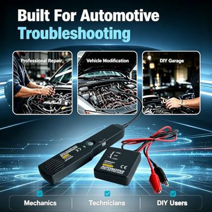 allsun EM415Pro Automotive Circuit Tracer, DC 6-42V Wire Tracker Tool | Trace hidden wires, breaks and shorts with audio signals, flexible probe and sensitivity control for vehicle testing