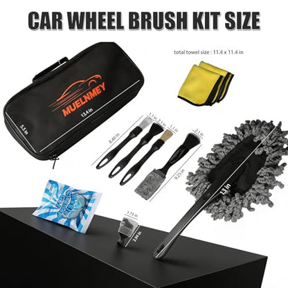 10PCS Car Detailing Brush Kit, Soft Boar Hair Brush, Car Interior Detail Brush, Fiber Brush, Car Dust Removal Brush, Car Cleaning Gel, Car Interior Cleaning Kit for Trucks, Cars, RVs, SUVs - size: 10PCS