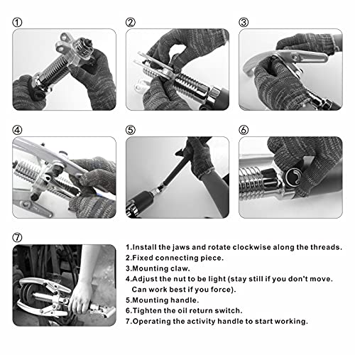 5 Ton Hydraulic Gear Puller Wheel Bearing Pulling Separator 3 in 1 Pump Oil Tube Drawing Machine M/Case - size: 5T Overall