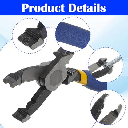 Multi-Function Screw Extractor Pliers, Stripped Screw Remover Tool with Non-slip Mouth, Remove Rusted Screws, Screws Pliers for Tightening, Loosening and Gripping Nuts and Bolts