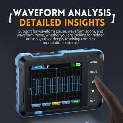 Handheld Oscilloscope, 2 Channels Portable Digital Oscilloscope Multimeter, Professional Automotive Oscilloscope with 1Mhz Bandwidth, 5.0MS s Sampling Rate & 2.8in LCD Display