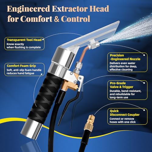 Better Extractor Hose Kit for Shop Vac, Universal Shop Vac Extractor Kit with 25FT Waterline, 11FT Vacuum Hose& Adapter, Converts Vacuum to Upholstery Extractor for Auto Detailing & Home Cleaning